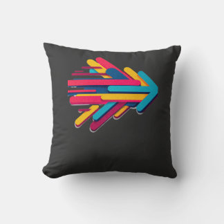 Dynamic Abstract Arrow Speed Graphic Long Sleeve T Throw Pillow