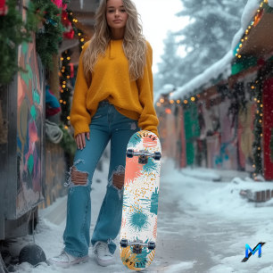 Dynamic Abstract Burst Pattern Skateboard Deck