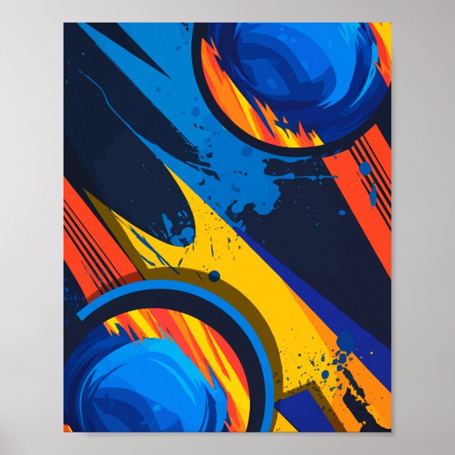 Dynamic Abstract Circles with Bold Colors Poster (Front)