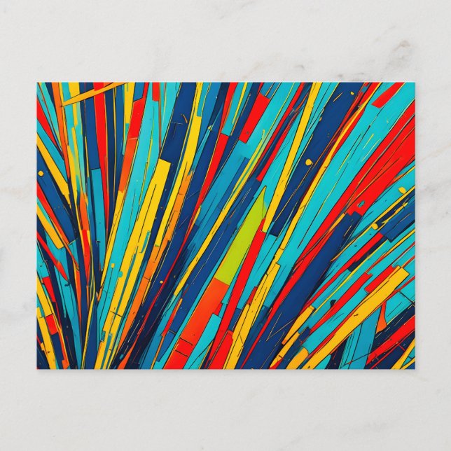 Dynamic Abstract Color Rays Postcard (Front)