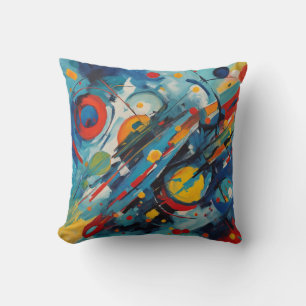Dynamic Abstract Composition Celestial Collision Throw Pillow