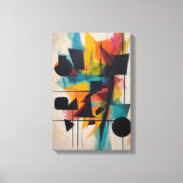 Dynamic Abstract Geometric Art Canvas Print (Front)
