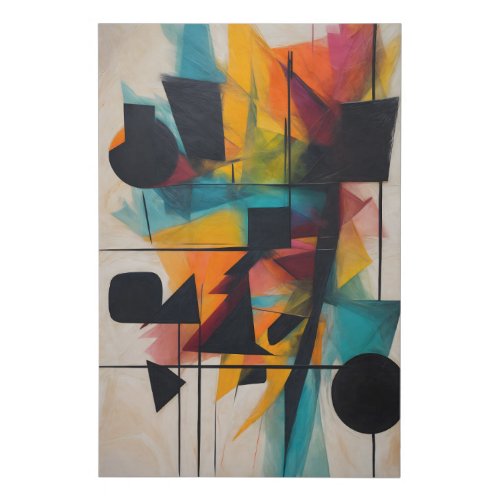 Dynamic Abstract Geometric Art Faux Canvas Print