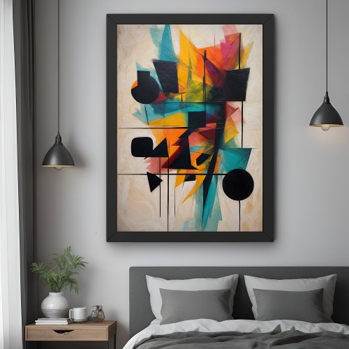 Dynamic Abstract Geometric Art Poster