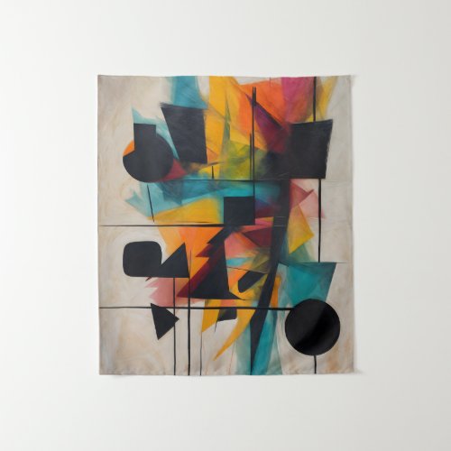 Dynamic Abstract Geometric Art Tapestry