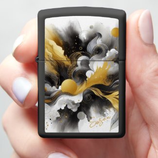 Dynamic Abstract Gold Black White 
