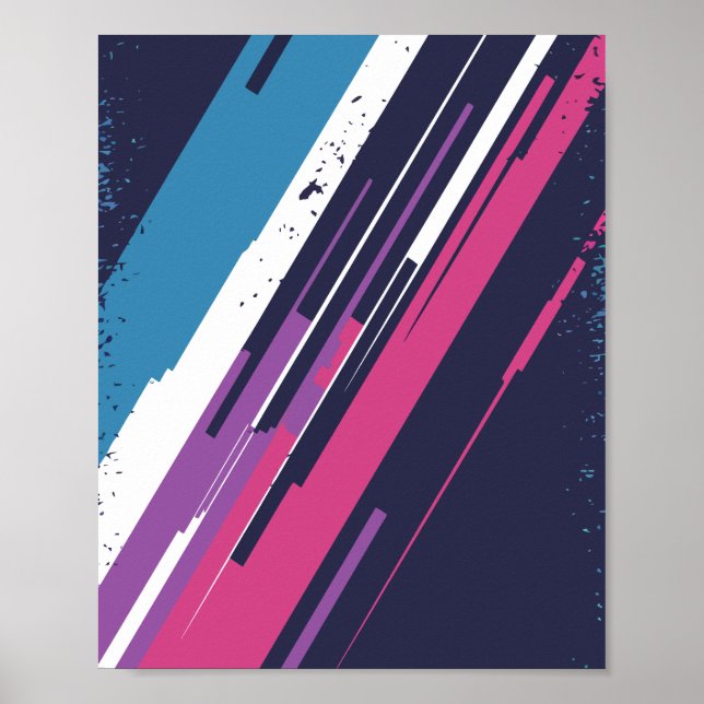 Dynamic Abstract Line Art with Vibrant Colors Poster (Front)