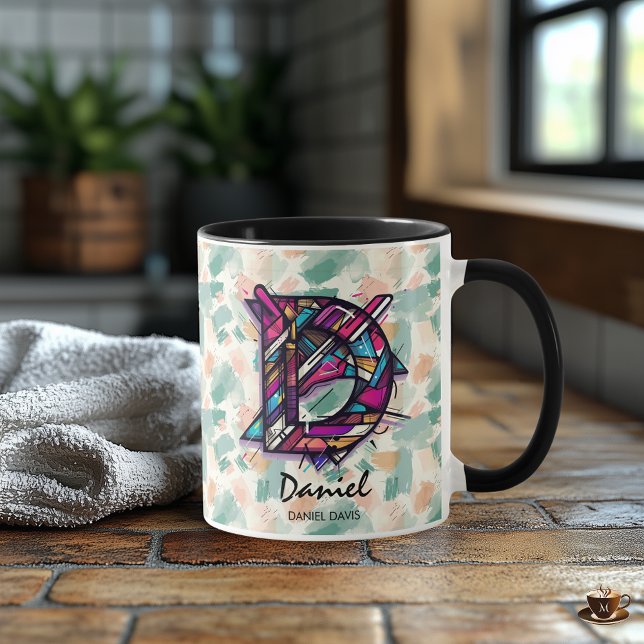 Dynamic Abstract Monogram Mug - D for Daniel (Creator Uploaded)