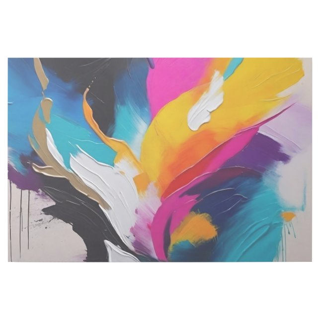 Dynamic Abstract Oil Painting, Thick Brush Strokes Gallery Wrap (Front)