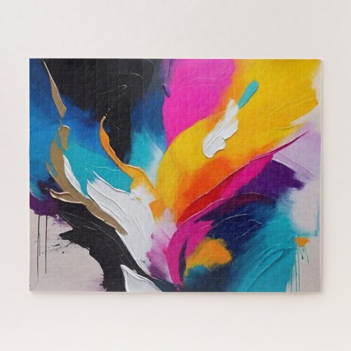 Dynamic Abstract Oil Painting Thick Brush Strokes Jigsaw Puzzle