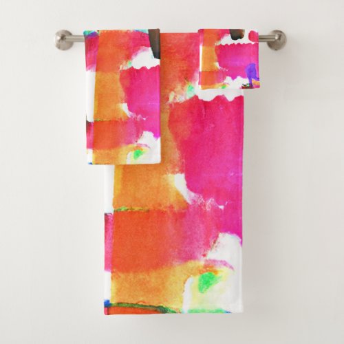 Dynamic Abstract Pattern in Art Bath Towel Set