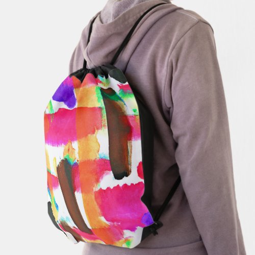 Dynamic Abstract Pattern in Art Drawstring Bag