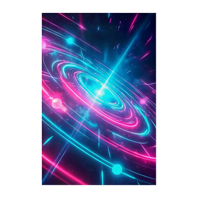 Dynamic Abstract Sci Fi Cosmic Ring Acrylic Print (Front)