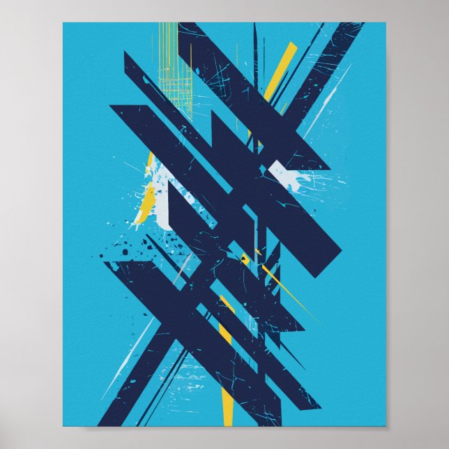 Dynamic Abstract Street Art with Bold Shapes Poster (Front)