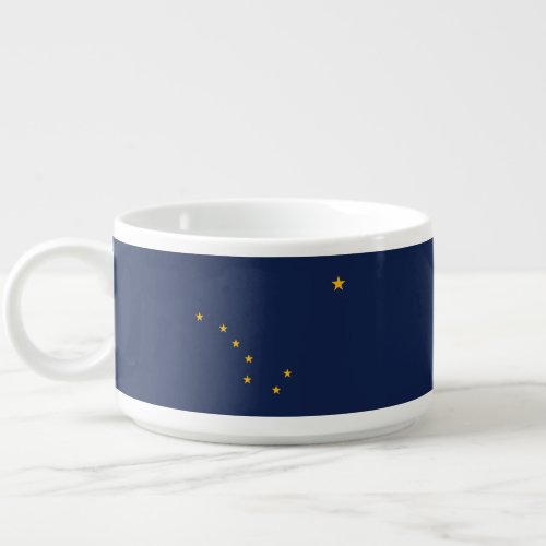 Dynamic Alaska State Flag Graphic on a Bowl