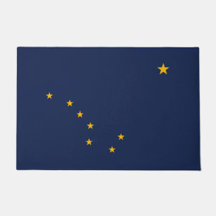 Dynamic Alaska State Flag Graphic on a Doormat