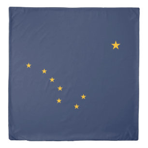 Dynamic Alaska State Flag Graphic on a Duvet Cover