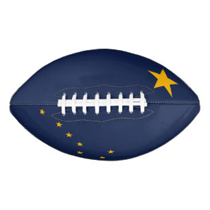 Dynamic Alaska State Flag Graphic on a Football
