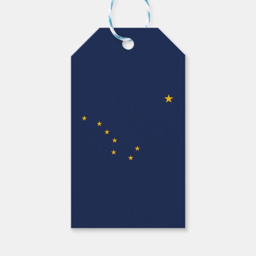 Dynamic Alaska State Flag Graphic on a Gift Tags