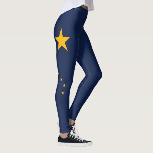 Dynamic Alaska State Flag Graphic on a Leggings