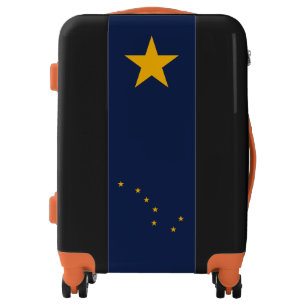 Dynamic Alaska State Flag Graphic on a Luggage