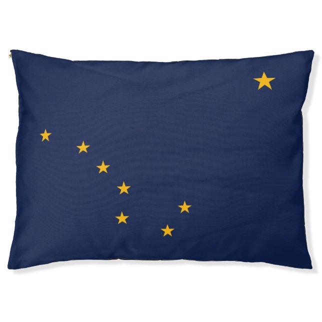 Dynamic Alaska State Flag Graphic on a Pet Bed (Front)