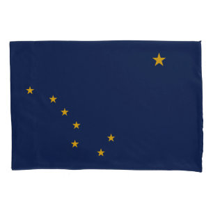 Dynamic Alaska State Flag Graphic on a Pillowcase