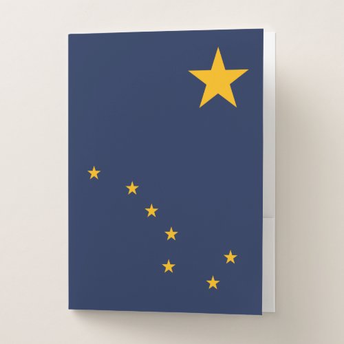 Dynamic Alaska State Flag Graphic on a Pocket Folder