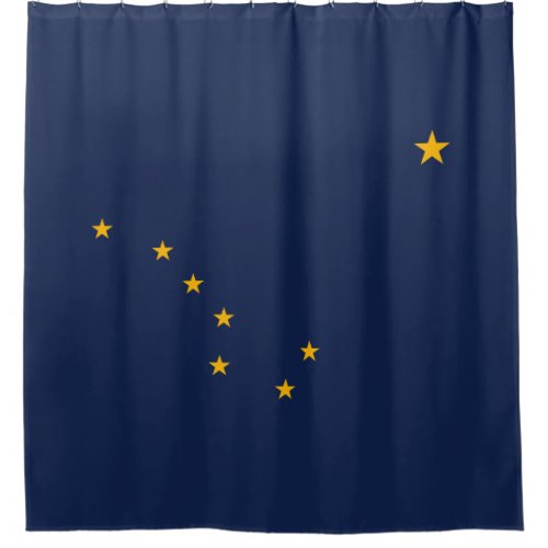 Dynamic Alaska State Flag Graphic on a Shower Curtain