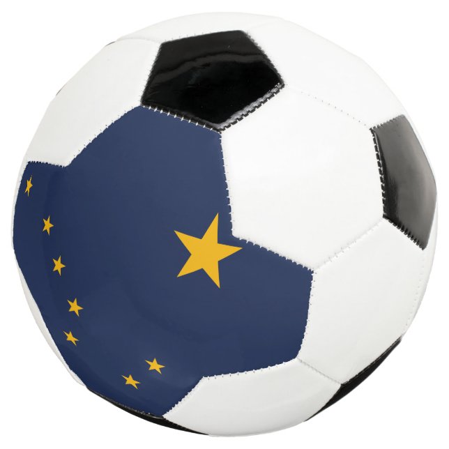 Dynamic Alaska State Flag Graphic on a Soccer Ball (Three Quarter)