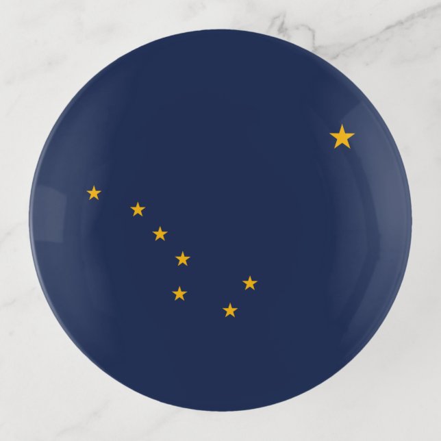 Dynamic Alaska State Flag Graphic on a Trinket Tray (Front)