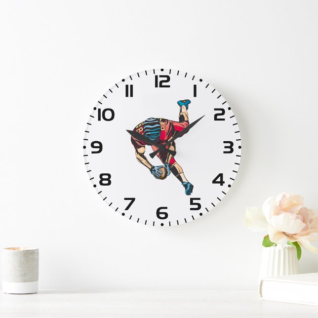 Dynamic American Football Player Touchdown  Large Clock (Creator Uploaded)