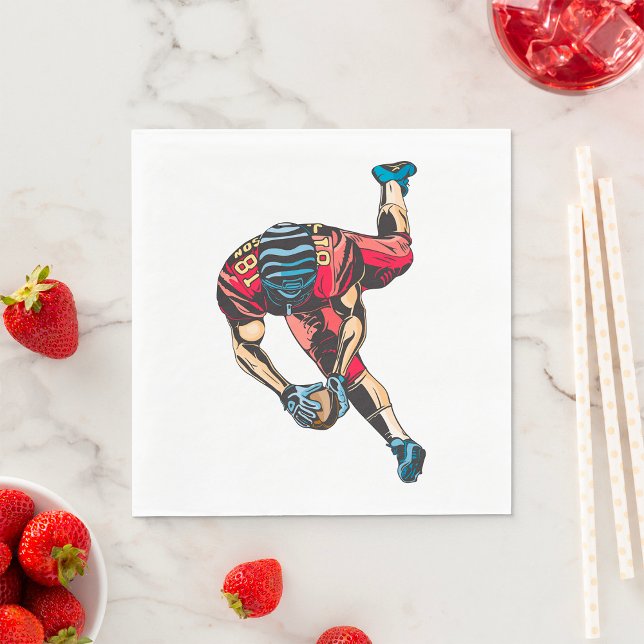 Dynamic American Football Player Touchdown  Napkins (Creator Uploaded)