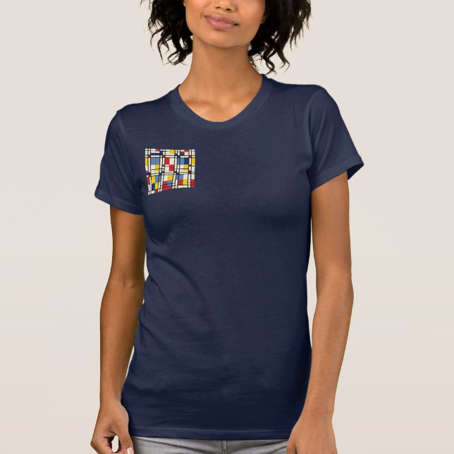 Dynamic and Colorful Piet Mondrian T-Shirt (Front)