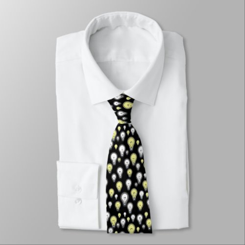 Dynamic and Unique Light Bulbs Pattern Neck Tie