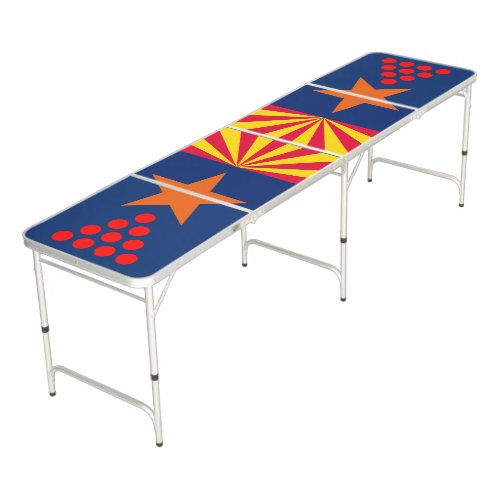 Dynamic Arizona State Flag Graphic on a Beer Pong Table