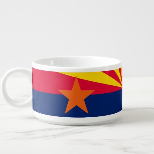 Dynamic Arizona State Flag Graphic on a Bowl