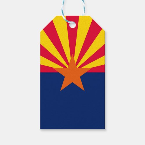 Dynamic Arizona State Flag Graphic on a Gift Tags