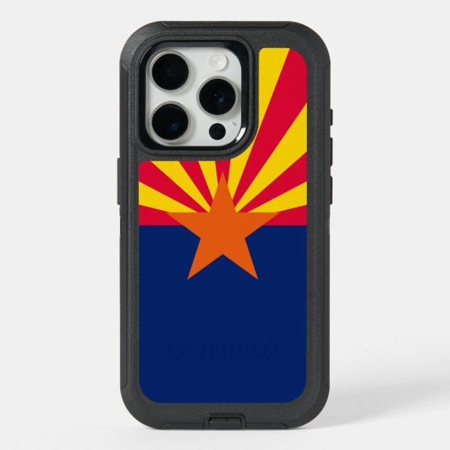 Dynamic Arizona State Flag Graphic on a iPhone 15 Pro Case (Back)
