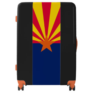 Dynamic Arizona State Flag Graphic on a Luggage
