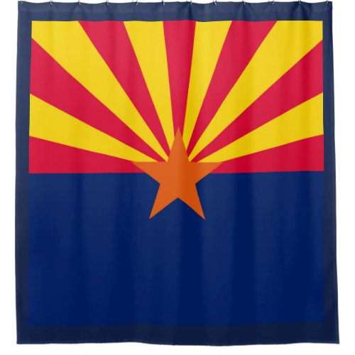 Dynamic Arizona State Flag Graphic on a Shower Curtain