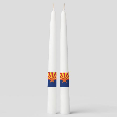 Dynamic Arizona State Flag Graphic on a Taper Candle