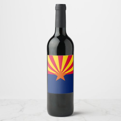 Dynamic Arizona State Flag Graphic on a Wine Label