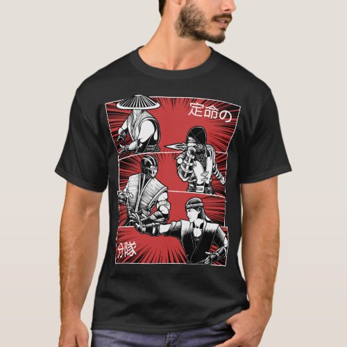 Dynamic Black Retro Fighters Graphic T_Shirt