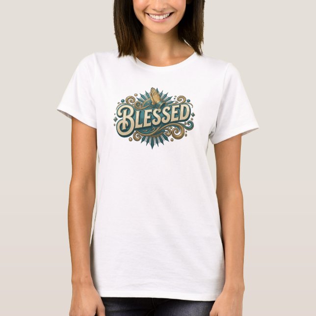 Dynamic BLESSED 2D Visual Design T-Shirt (Front)
