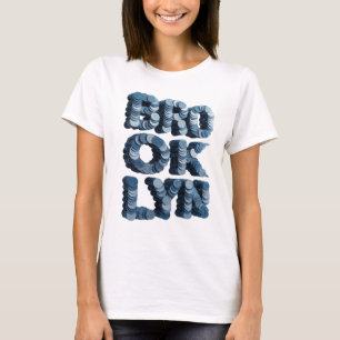 Dynamic Blue BROOKLYN Slogan Design T-Shirt
