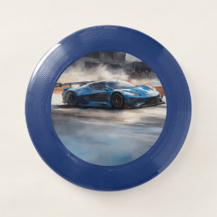 Dynamic Blue Urban Race Scene Wham-O Frisbee
