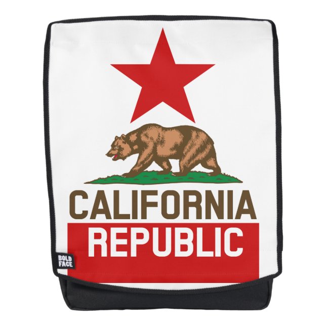Dynamic California State Flag Graphic on a Backpack (Front)