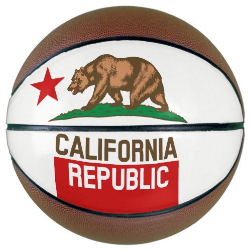 Dynamic California State Flag Graphic on a Basketball