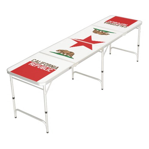 Dynamic California State Flag Graphic on a Beer Pong Table